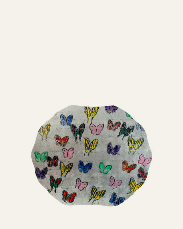 Butterflies Around The World Silver Leaf And Lacquer Placemat
